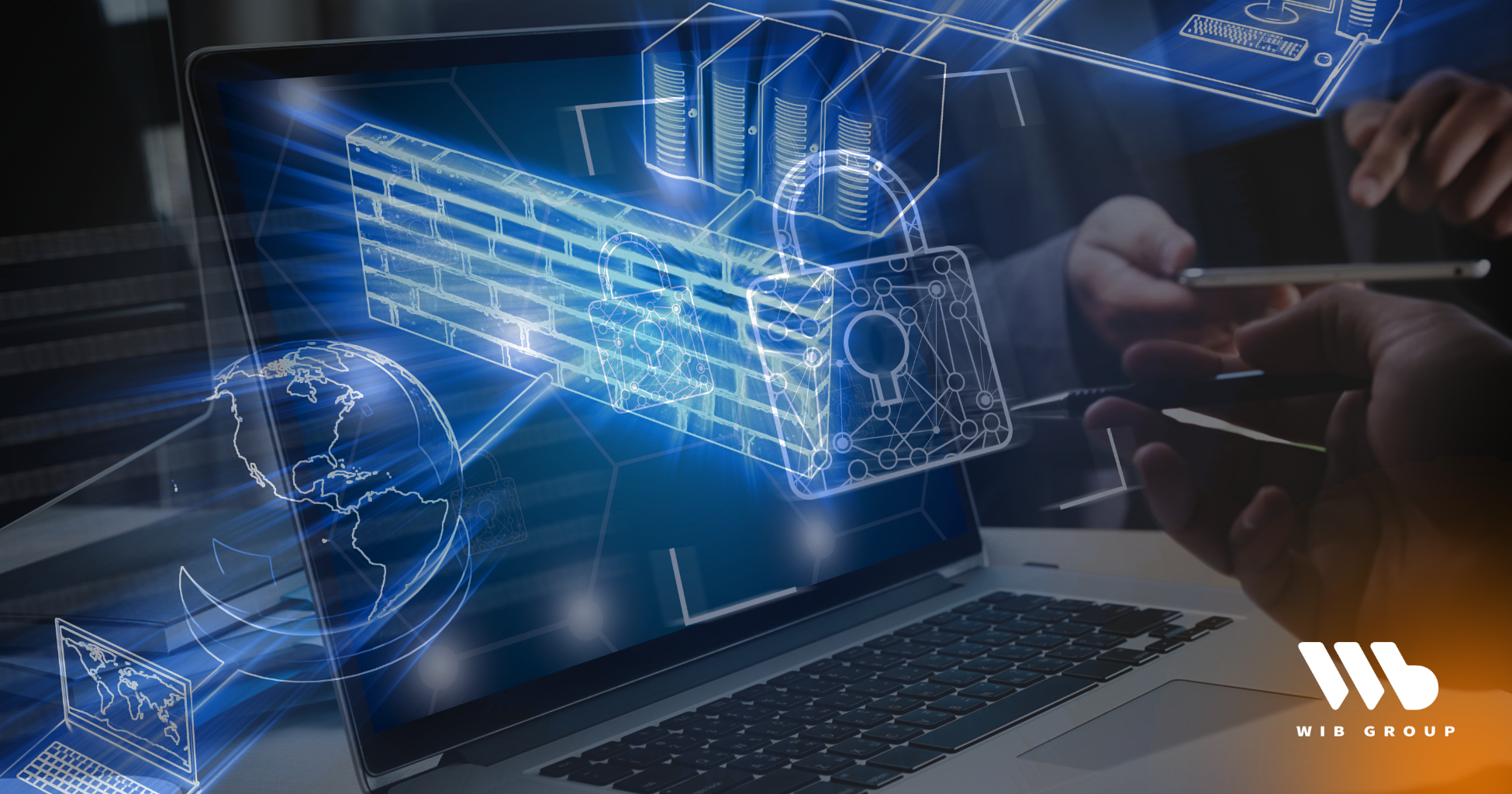 Illustration showing network security